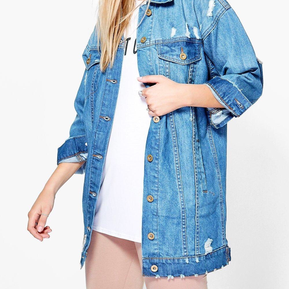 BOOHOO Zoe Longline Denim Jacket